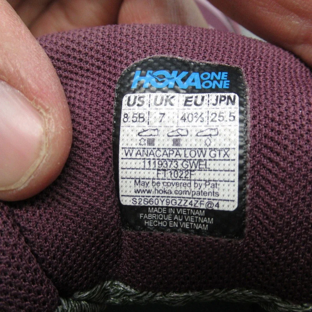 Hoka Womens Shoes 8.5 B Anacapa Low GTX Purple Trail‎ Goretex Light Grippy EUC - Picture 15 of 16